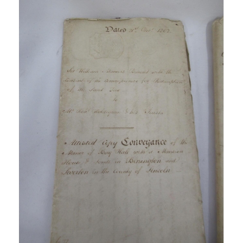 289 - Collection of c18th/19th Indentures most relating to Lord William Manners of the Manor of Bay Hall, ... 