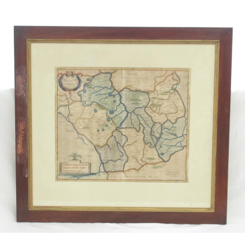 785 - Robert Morden, framed map of Leicestershire, 66cm x 61.5cm