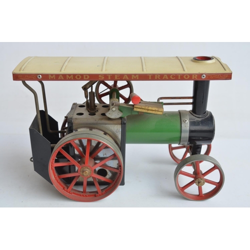 586 - Mamod TE1A live steam tractor in good previously run condition with steering rod, no box or instruct... 