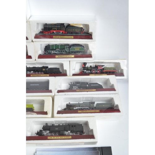 587 - Collection of Atlas Editions plastic pre-built Locomotive Legends series static models with a quanti... 