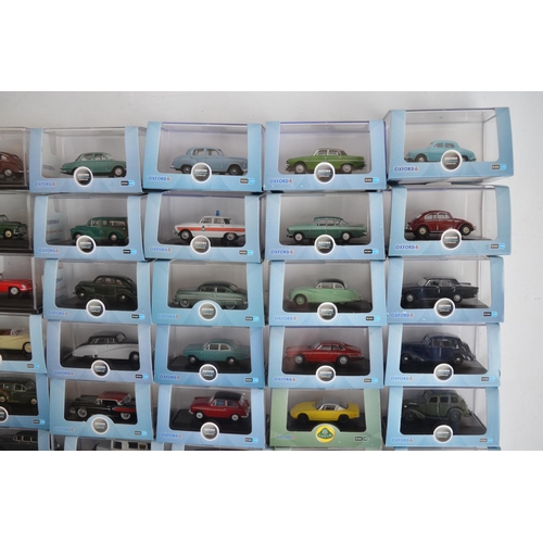 595 - Collection of 56 boxed 1/76 scale (OO gauge) vehicle models to include 54 from Oxford Diecast includ... 