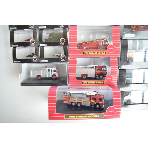 596 - Twenty four boxed 1/76 scale (OO gauge) diecast fire engine and related Fire Service models from Oxf... 