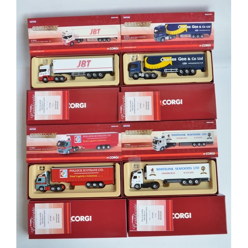 598 - Fifteen boxed limited edition 1/76 scale (OO gauge) diecast truck and trailer models from Corgi's Ro... 