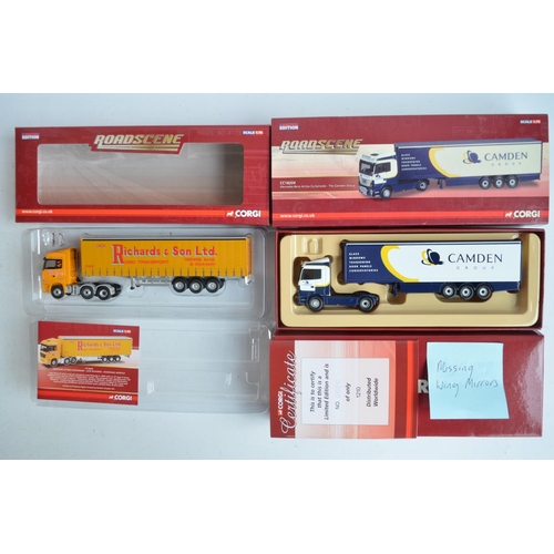 598 - Fifteen boxed limited edition 1/76 scale (OO gauge) diecast truck and trailer models from Corgi's Ro... 