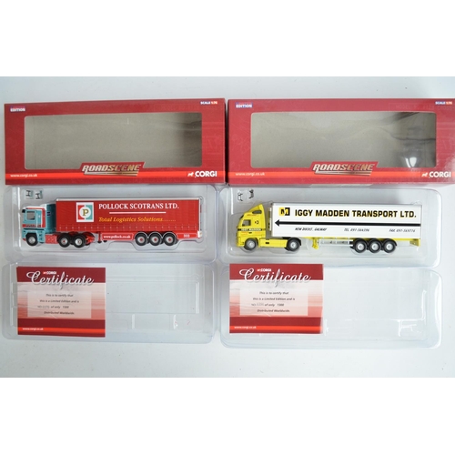 598 - Fifteen boxed limited edition 1/76 scale (OO gauge) diecast truck and trailer models from Corgi's Ro... 