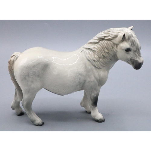 790 - Beswick grey Shetland pony, H13.5cm