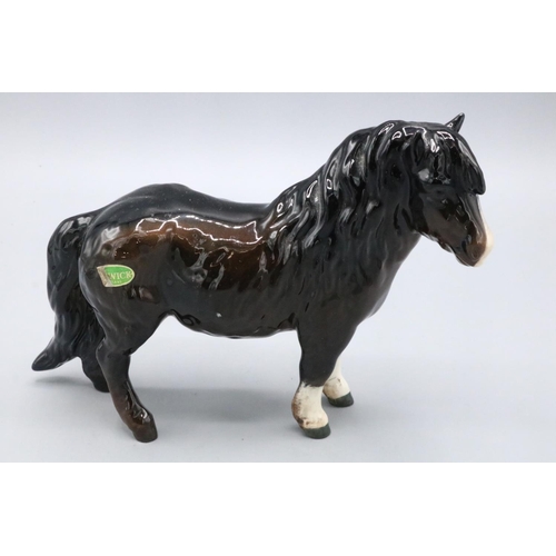 791 - Beswick brown Shetland pony, H15cm