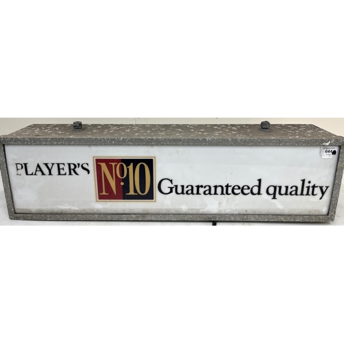 1203 - Tobacconist's illuminated shop sign 'Players No.10 Guaranteed quality', W79.5cm