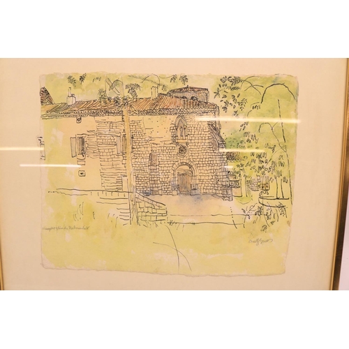 123 - Anthony Gross RA (British 1905-1984); 'The Vicarage and Church at Belmontet' watercolour, signed and... 