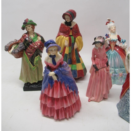 192 - Royal Doulton figures, incl. 'Daffy-Down Duffy', HN1712, H18cm; 'Anne Boleyn', HN3232, H20.5cm; 'Geo... 