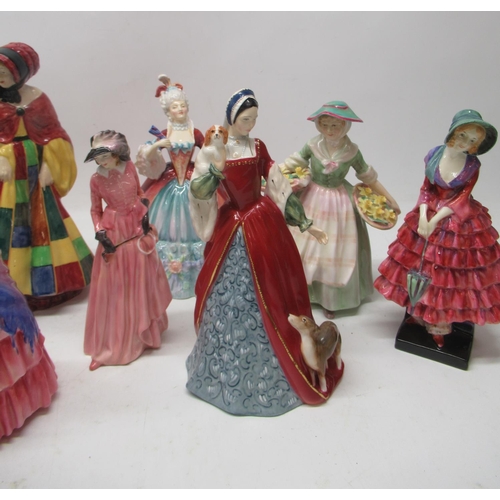 192 - Royal Doulton figures, incl. 'Daffy-Down Duffy', HN1712, H18cm; 'Anne Boleyn', HN3232, H20.5cm; 'Geo... 