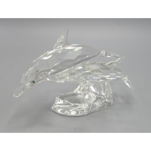 228 - Swarovski Annual Edition 1990, 'Lead me'- The Dolphins, with box and certificate, H7.5cm