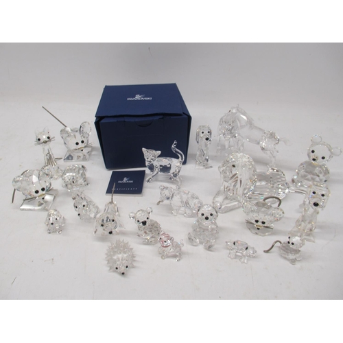 231 - Collection of Swarovski animals, incl. a boxed cat; foals; lion; etc. max H10cm (20)