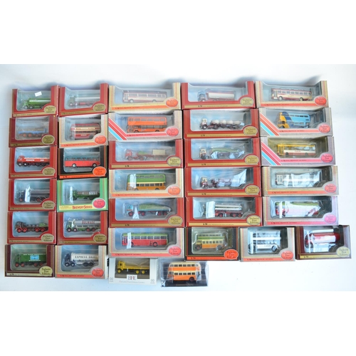 602 - Collection of Thirty two boxed 1/76 scale (OO gauge) diecast truck and bus models from Exclusive Fir... 