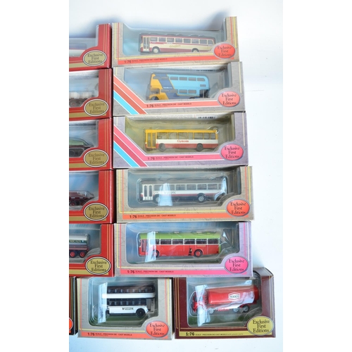 602 - Collection of Thirty two boxed 1/76 scale (OO gauge) diecast truck and bus models from Exclusive Fir... 