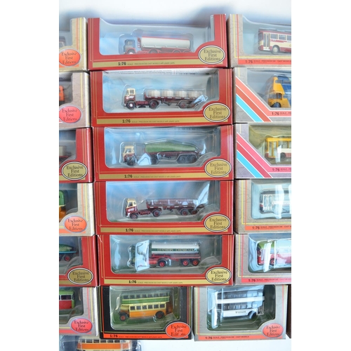 602 - Collection of Thirty two boxed 1/76 scale (OO gauge) diecast truck and bus models from Exclusive Fir... 