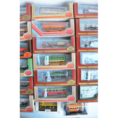 602 - Collection of Thirty two boxed 1/76 scale (OO gauge) diecast truck and bus models from Exclusive Fir... 