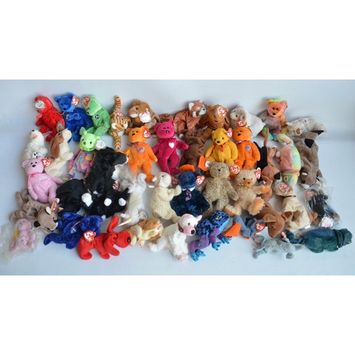 604 - Box of teddy bears (mostly TY Beanie Babies), a Euro Disney jacket (XL) and a small collection of co... 