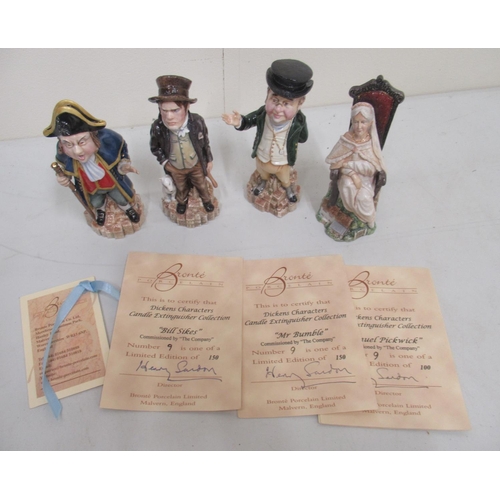 200 - Four Dickens Characters Bronte candle snuffers, incl. 'Samuel Pickwick', limited edition of 100; 'Bi... 