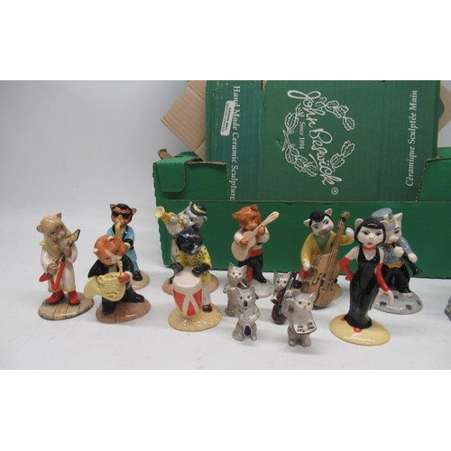 186 - Beswick cat musicians, incl. 'Ratcatcher Bilk', CC4; 'One Cool Cat', CC3; 'Fat Cat', CC9; etc., Max ... 