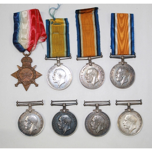 228 - 1914-15 Star. To T.S. 3372 R.E. Preston. TR. R.N.R. Severn 1914-1915 War Medals.to M-344901 Pte j. A... 