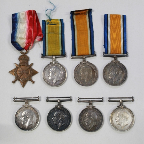 228 - 1914-15 Star. To T.S. 3372 R.E. Preston. TR. R.N.R. Severn 1914-1915 War Medals.to M-344901 Pte j. A... 