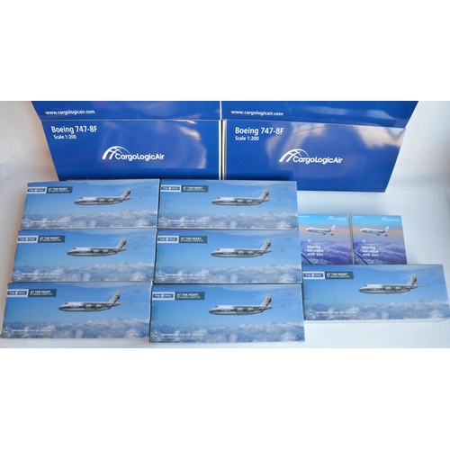 10 - Collection of 1/200 plastic snap fit and diecast metal 1/400 aircraft models, all Volga-Dnepr/Cargo ... 