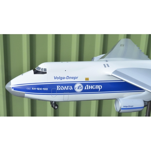 2 - Large fibreglass Volga-Dnepr company 1/50 scale An-124 Ruslan static model with stand and base as pr... 