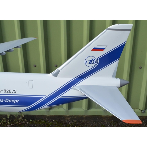 2 - Large fibreglass Volga-Dnepr company 1/50 scale An-124 Ruslan static model with stand and base as pr... 