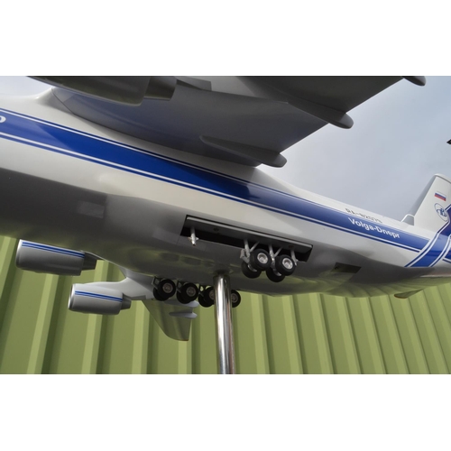 2 - Large fibreglass Volga-Dnepr company 1/50 scale An-124 Ruslan static model with stand and base as pr... 