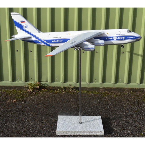 2 - Large fibreglass Volga-Dnepr company 1/50 scale An-124 Ruslan static model with stand and base as pr... 