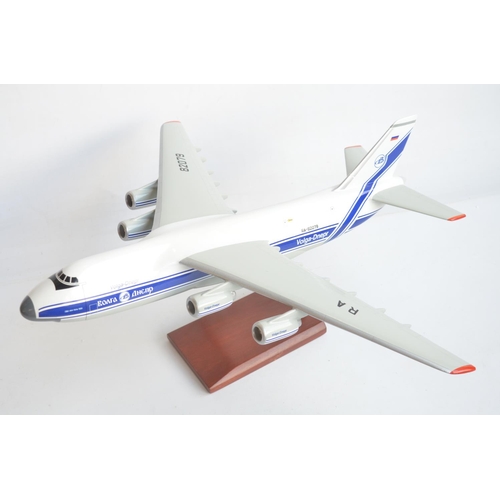 7 - Antonov 124 Desktop display model in Volga-Dnepr livery, wood model made in The Philippines in style... 