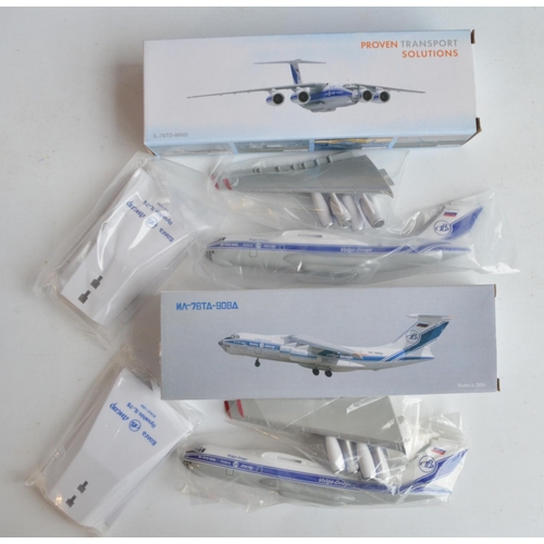 9 - Collection of 1/200 plastic snap fit and diecast metal 1/400 aircraft models, all Volga-Dnepr/Cargo ... 