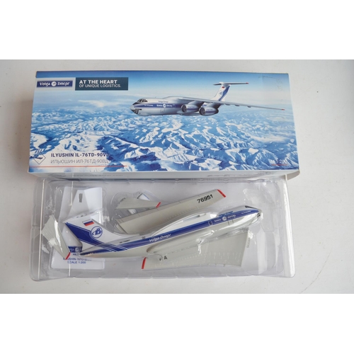 9 - Collection of 1/200 plastic snap fit and diecast metal 1/400 aircraft models, all Volga-Dnepr/Cargo ... 