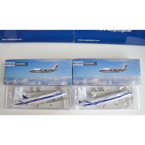 9 - Collection of 1/200 plastic snap fit and diecast metal 1/400 aircraft models, all Volga-Dnepr/Cargo ... 