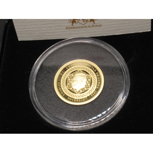 132A - Harrington & Byrne  - 2023 Coronation of King Charles III Gold Proof Sovereign encapsulated in case ... 