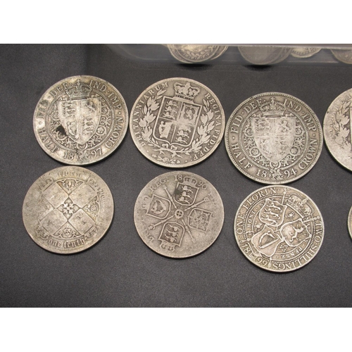 140 - Collection of Queen Victoria GB silver content coins to inc. Shillings, Half-Crowns, Six Pence's, et... 