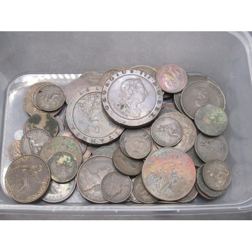 157 - Collection of c18th/19th and very early c20th British copper coins to inc. pennies, farthings, half-... 