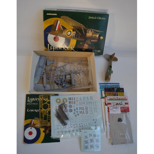 25 - Four 1/48 scale Eduard Westland Lysander kits including 3x limited edition full kits (please note 1 ... 