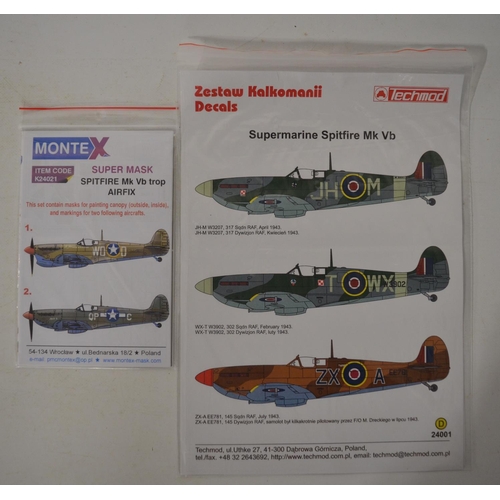 27 - Airfix 1/24 scale Supermarine Spitfire Mk.IXc model kit, unstarted with 2 complete decal sheets, Arm... 