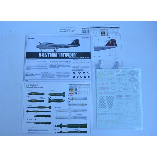 32 - Two 1/32 scale Grumman A-6 Intruder model kits from Trumpeter to include an A-6A (model has been sta... 