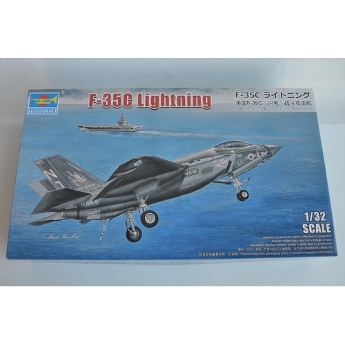 34 - Complete and unstarted Trumpeter 1/32 scale Lockheed Martin F-35C Lightning II model kit, all sprues... 