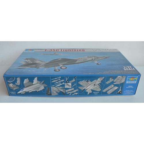 34 - Complete and unstarted Trumpeter 1/32 scale Lockheed Martin F-35C Lightning II model kit, all sprues... 