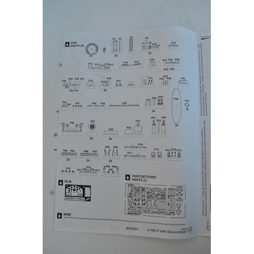 36 - Three 1/32 scale X-15 model kits from Special Hobby, please note 2 kits incomplete (missing most of ... 