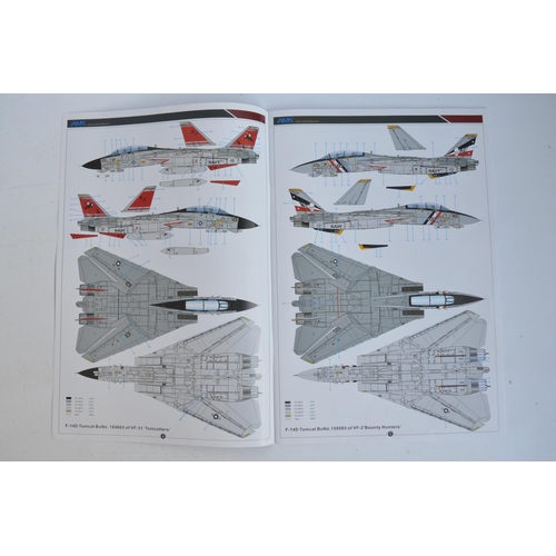 37 - Two modern highly detailed 1/48 US Navy fighter model kits to include an AMK Grumman F-14D Super Tom... 