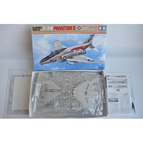 41 - Three unstarted 1/48 US Navy themed model aircraft kits to include a Tamiya McDonnell Douglas F-4B P... 