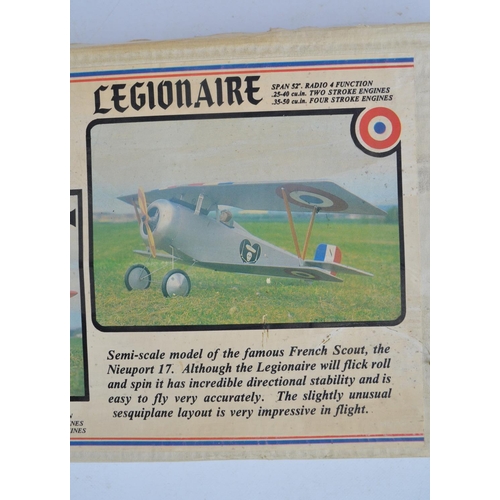 52 - Two unbuilt balsa wood radio controlled model aircraft kits to include a Flair Scout Series Legionai... 