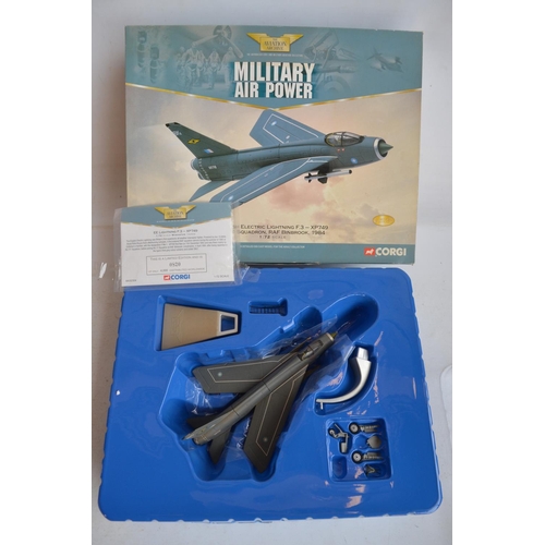 55 - Seven 1/72 scale limited edition diecast English Electric Lightning models from Corgi, models in gen... 