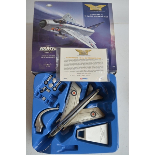 55 - Seven 1/72 scale limited edition diecast English Electric Lightning models from Corgi, models in gen... 