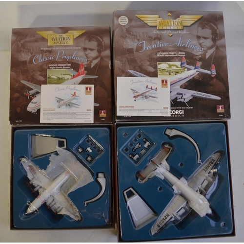 58 - Six boxed limited edition Corgi Aviation Archive 1/144 scale diecast civilian airliner models, conte... 